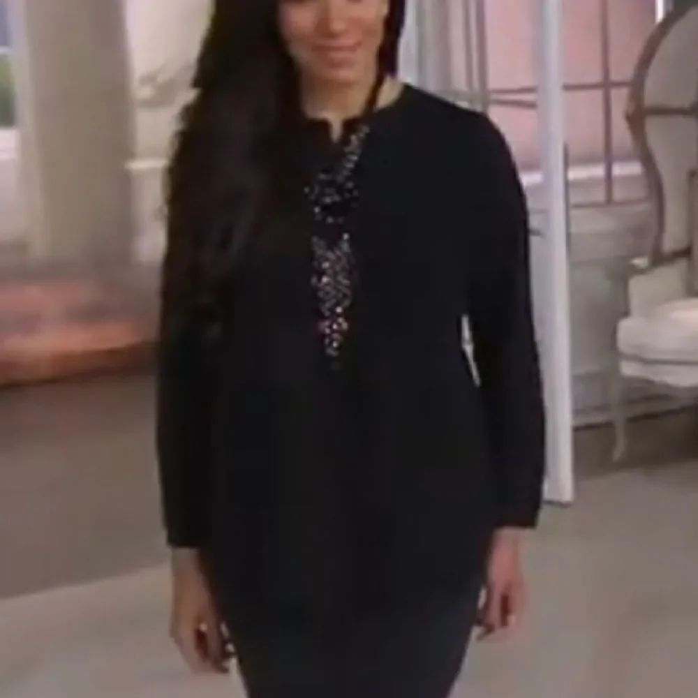 Joan Rivers Button Front Blouse with Smocking Detail